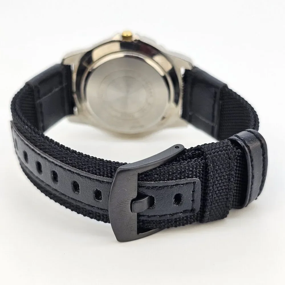 VTG Sports Illustrated Watch Men 38MM Yellow Dial New Black Canvas Bands Battery